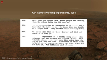 CIA remote viewing experiments on Mars in 1984 observe alien vehicles and environments