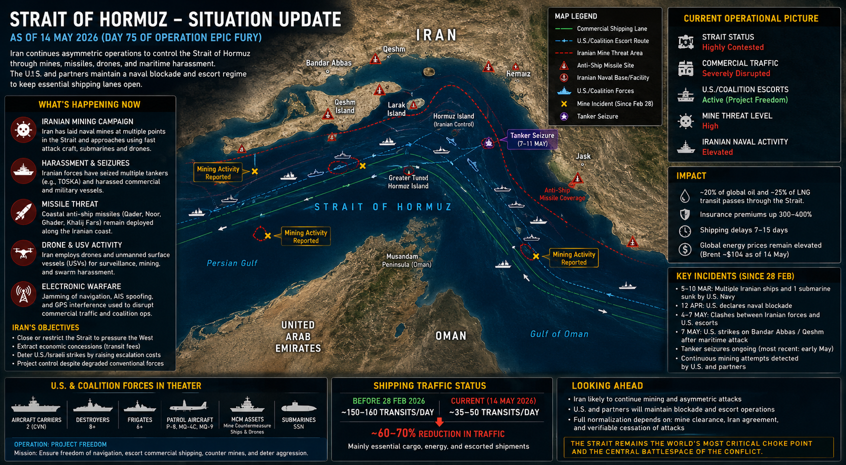 Iran war runner — Strait of Hormuz detail (theater map)