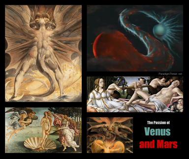 Venus and Mars battle in the Earth’s sky - William Blake and Botticelli