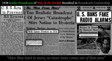 War of the Worlds Radio Broadcast Censorship